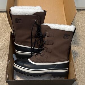 Sorel Black and Brown Waterproof Boots New in Box Men’s size 12 US